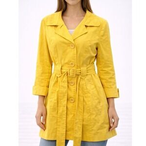Industry 212 Yellow Belted Trench Coat Women's Size L